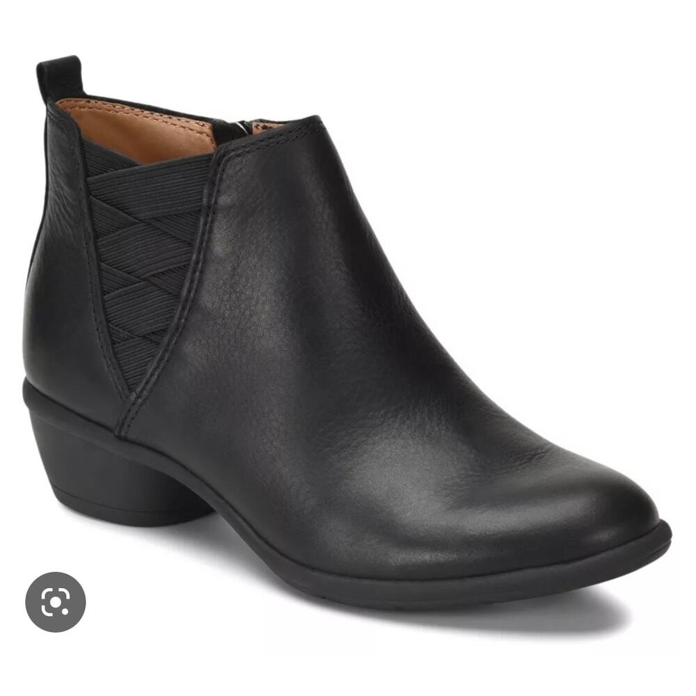 Comfortiva Womens Questa Pillowtop Memory Foam Black Booties - 10M